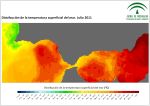 Temperatura superficial del mar (SST). Julio 2011