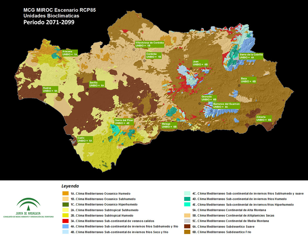 Escenarios Locales de Cambio Climático en Andalucía actualizados al 5º Informe IPCC