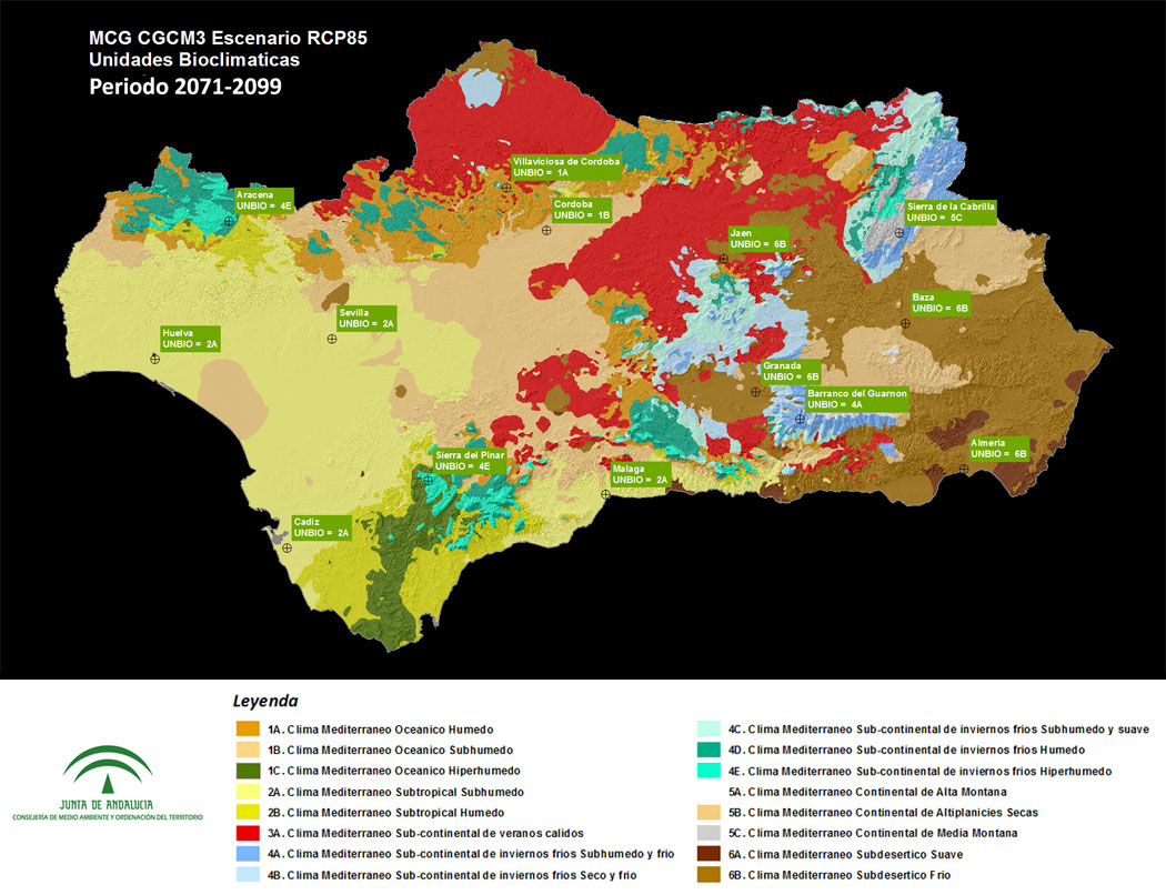 Escenarios Locales de Cambio Climático en Andalucía actualizados al 5º Informe IPCC