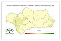 Desviación de la precipitación acumulada respecto a la normal (mm).
