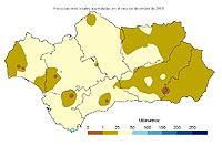 Precipitación total mensual
