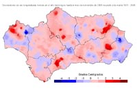 Desviaciones de la temperatura media respecto a la normal