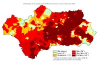 Intensidad de la sequía pluviométrica
