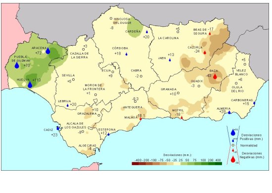 Amplia en nueva ventana: Desviación de las precipitaciones en verano con respecto a la media del periodo 1971-2000