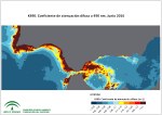Coeficiente de atenuación difusa (K490). Junio 2016