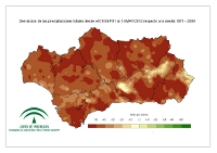 Desviación de la precipitación acumulada respecto a la normal (%)