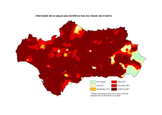 Amplia en nueva ventana: Intensidad de la sequía pluviométrica tras los meses de otoño