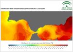 Temperatura superficial del mar (SST). Julio 2009