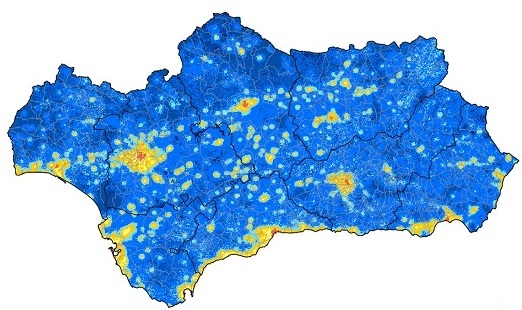 Imagen mapa calidad del cielo nocturno