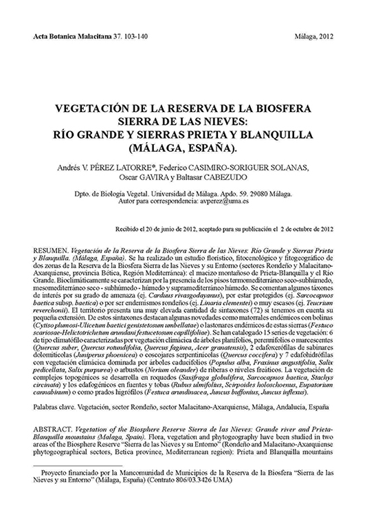 Portada de artículo científico