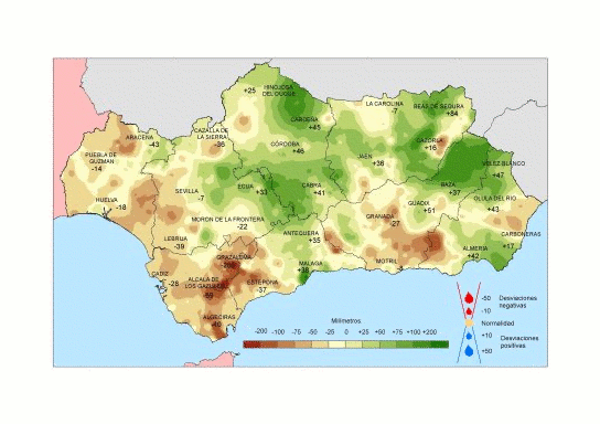 Amplia en nueva ventana: Desviación de las precipitaciones en primavera respecto a la media del periodo 1971 - 2000