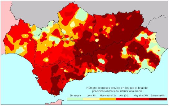Amplia en nueva ventana: Intensidad de la sequía pluviométrica tras los meses de otoño