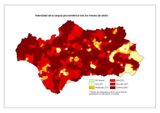Amplía en nueva ventana:Intensidad de la sequía pluviométrica tras los meses de otoño