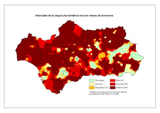 Amplia en nueva ventana: Intensidad de la sequía pluviométrica tras los meses de primavera