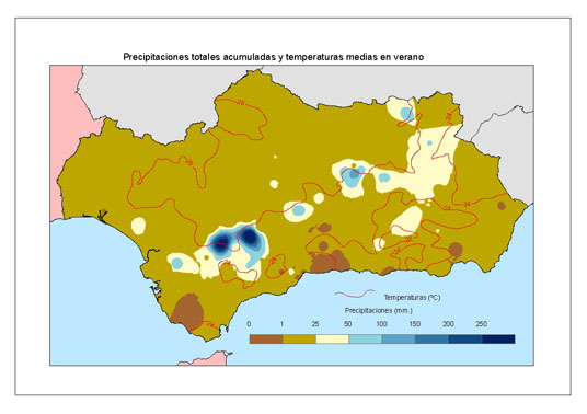Amplia en nueva ventana: Comportamiento climatológico medio en primavera: temperaturas medias y precipitaciones totales