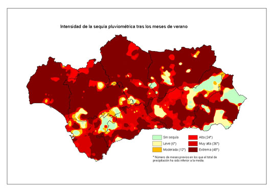 Amplia en nueva ventana: Intensidad de la sequía pluviométrica tras los meses de primavera