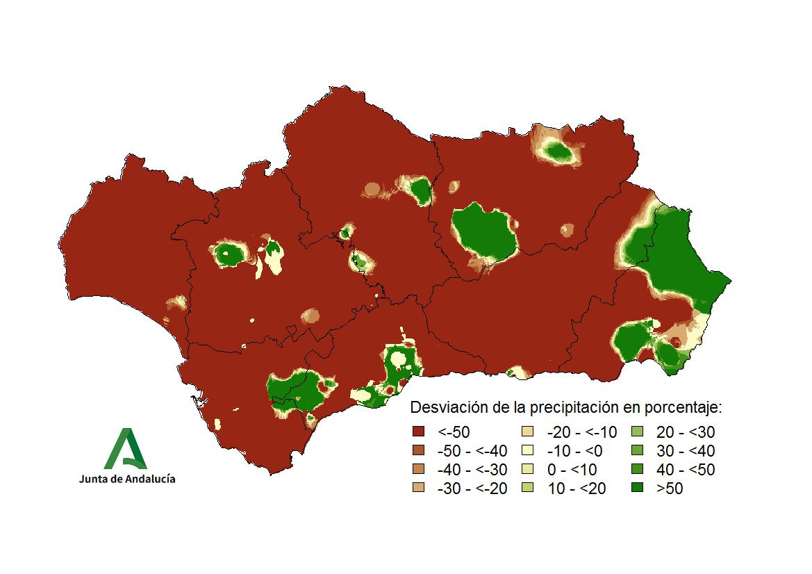 Desviación del mes respecto a la normal (%)