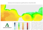 Ampliar mapa, temperatura superficial del mar (SST). Noviembre 2023