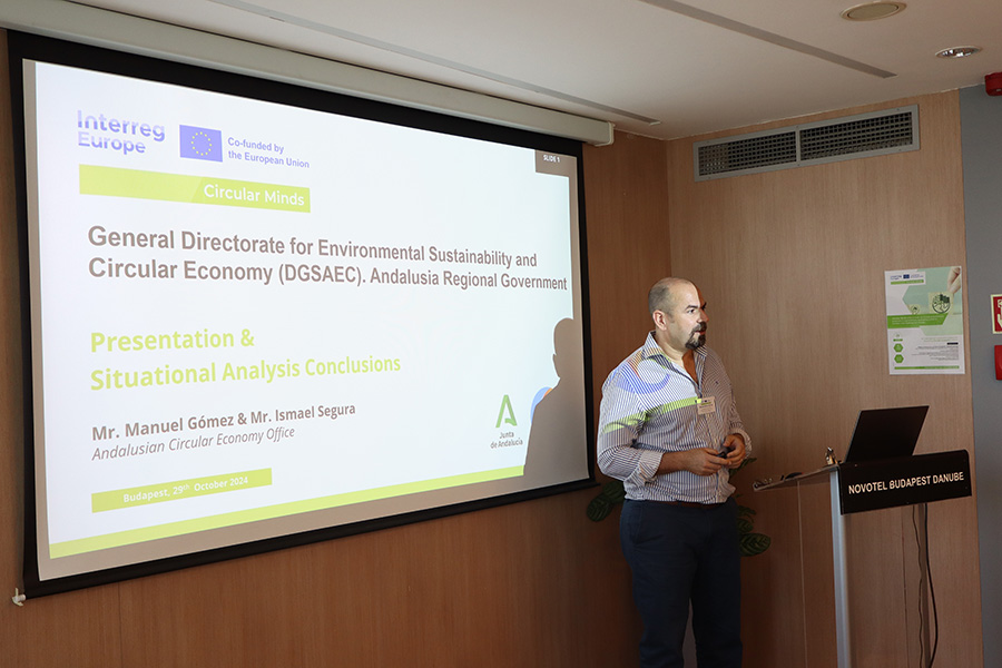 Presentación de la Consejería de Sostenibilidad y Medio Ambiente de la Junta de Andalucía en el 2º Seminario Temático Interreg Europe CIRCULAR MINDS en Budapest (Hungría)
