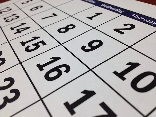 Calendario días inhábiles