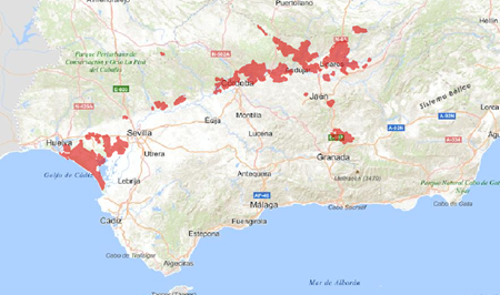 REDIAM. WMS-WFS Cartografía del área de distribución crítica de lince ibérico (Lynx pardinus) en Andalucía
