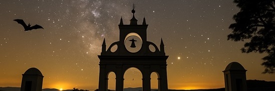 Noche de estrellas y murciélagos