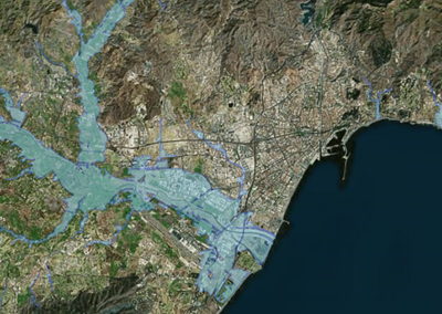 REDIAM. WMS Recopilación de zonas inundables en cauces de Andalucía (T500)