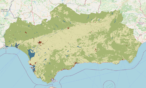 REDIAM. WMS Mapa de usos y coberturas vegetales del suelo de Andalucía a escala 1:25.000 del año 1984. Nivel sintético