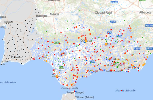 REDIAM. WMS-WFS Estaciones meteorológicas integradas en el Subsistema de Información de Climatología Ambiental (CLIMA)