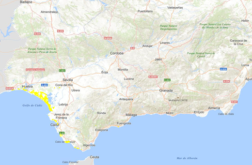 REDIAM. WMS-WFS HIC 2270 Dunas con bosques de Pinus pinea y/o de Pinus pinaster (*)