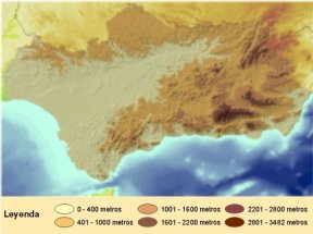 Altimetría de Andalucía