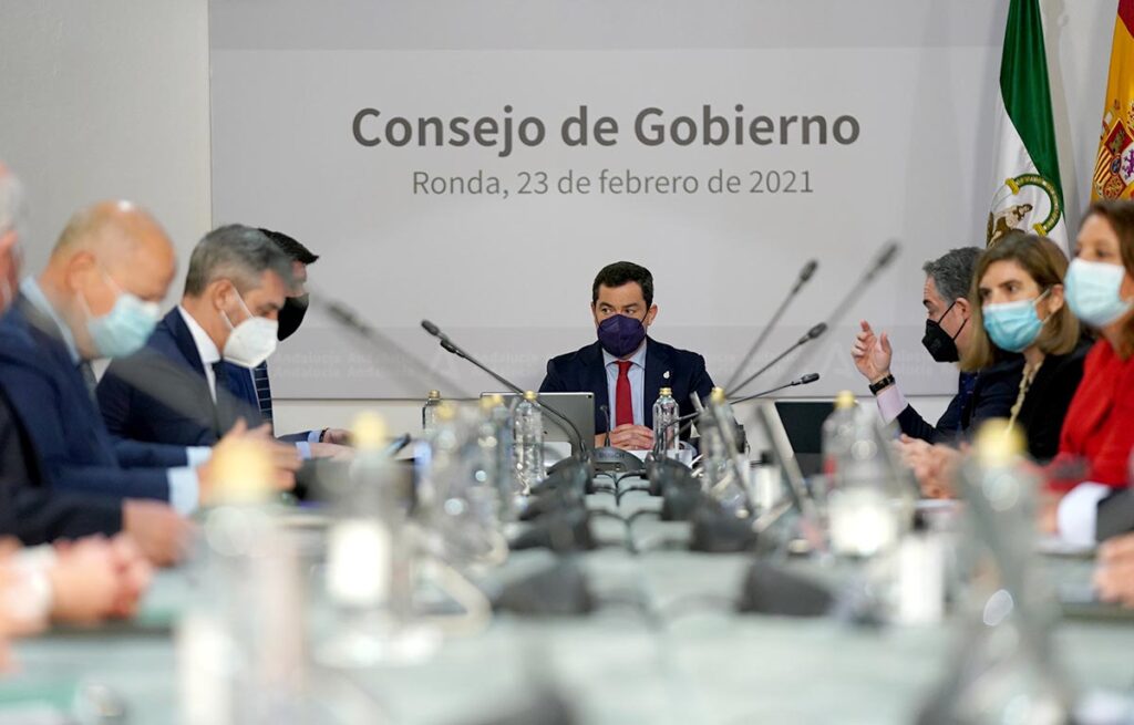 El Consejo de Gobierno de la Junta de Andalucía, reunido este martes en Ronda.