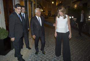 Susana Díaz y António Costa, durante su encuentro en Lisboa, donde la presidenta de la Junta de Andalucía realiza un viaje oficial.