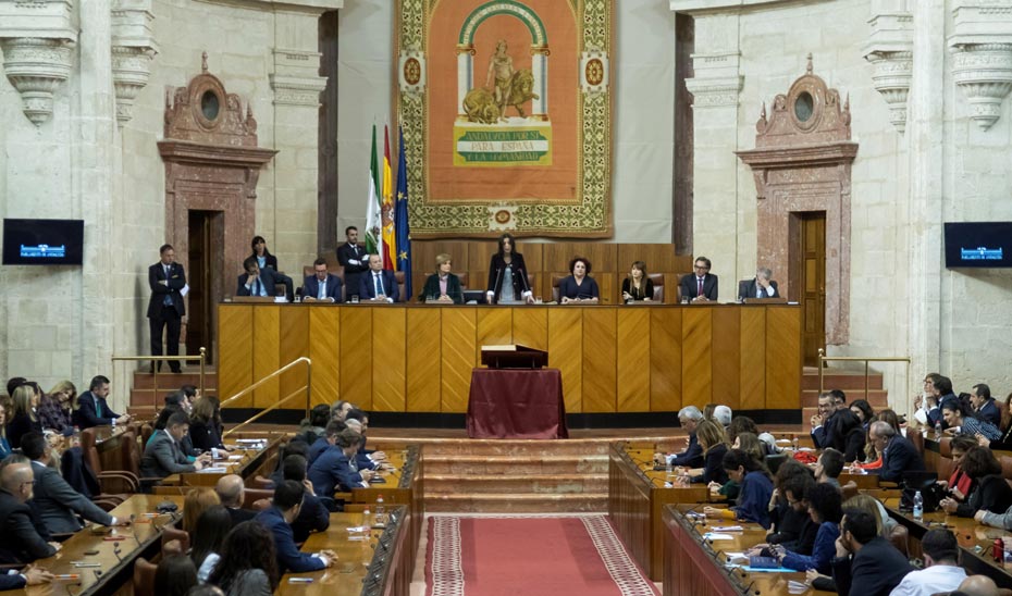 Sesión constitutiva de la XI Legislatura del Parlamento andaluz. (Foto EFE).