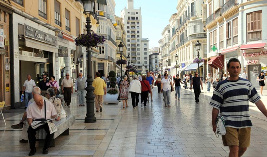 Vista general de la calle Larios en Málaga.