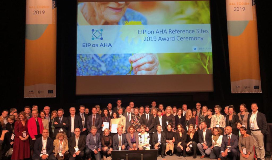 Ceremonia de la European Innovation Partnership on Active and Healthy Ageing, que ha distinguido a la Consejería de Salud y Familias.