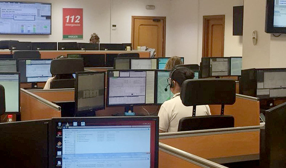 La Sala del Servicio de Emergencias 112 en Málaga.