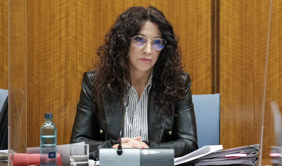 La consejera Rocío Ruiz durante la Comisión de Igualdad del Parlamento andaluz.