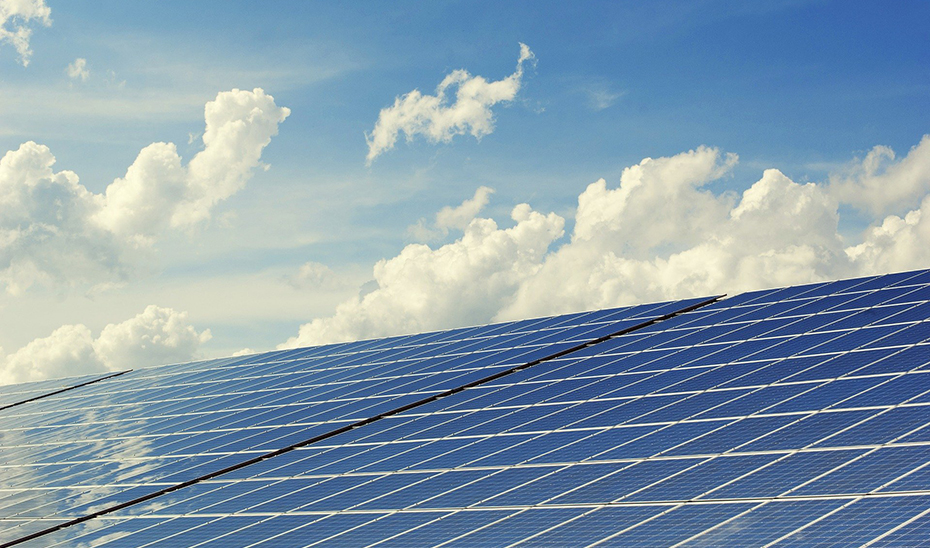 Paneles de una planta fotovoltaica similar a las que proyectan Iberdrola y Repsol en la provincia de Cádiz.