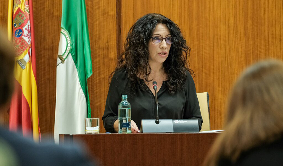 La consejera de Igualdad, Rocío Ruiz, durante la comisión parlamentaria.