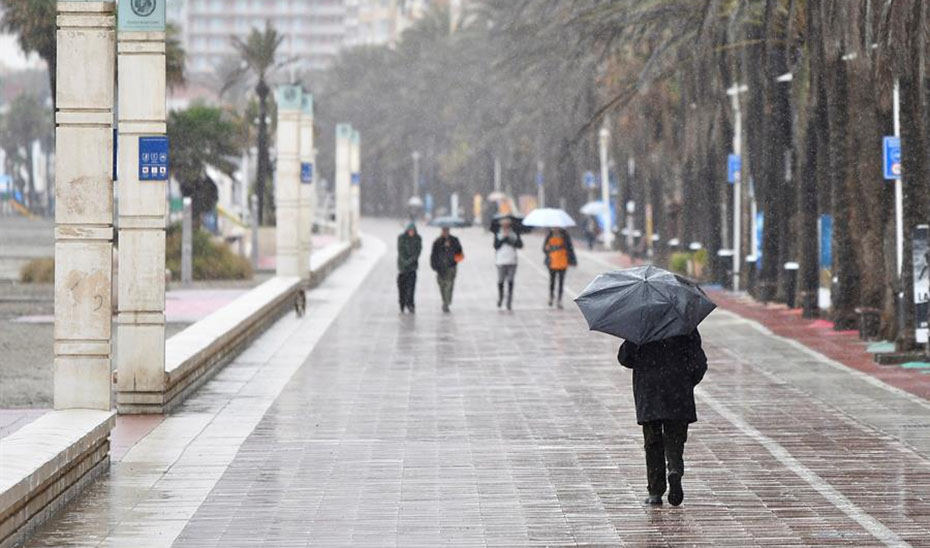 Un hombre con un paraguas se protege de la lluvia (EFE/Carlos Barba)