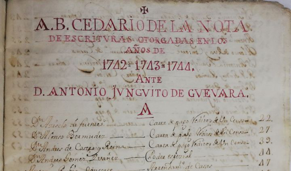 Uno de los documentos que se custodian en el Archivo Provincial Histórico de Córdoba.