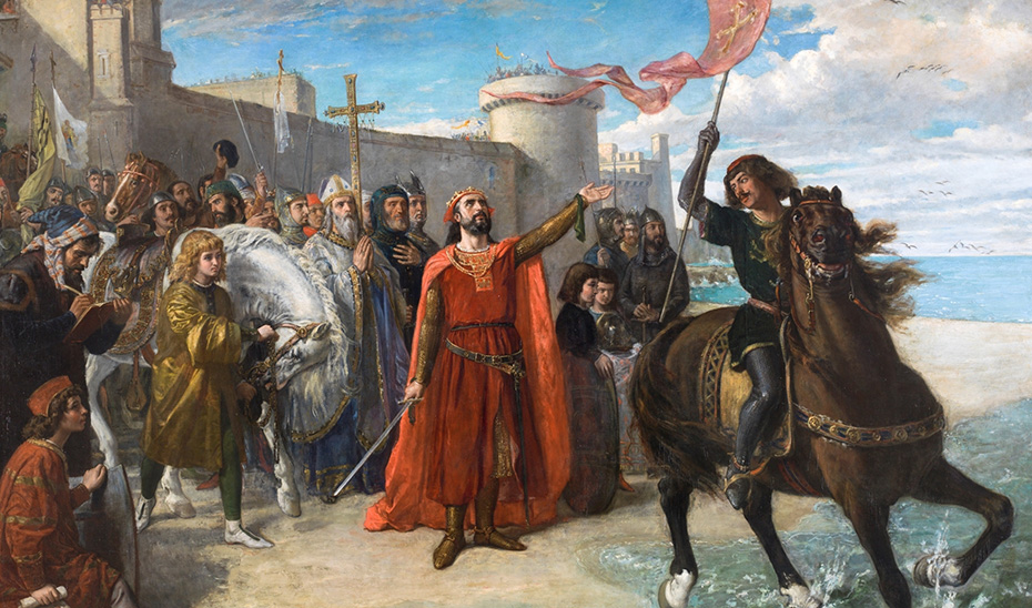 Cuadro del Rey Alfonso el Sabio justo después de haber ganado la plaza de Cádiz.