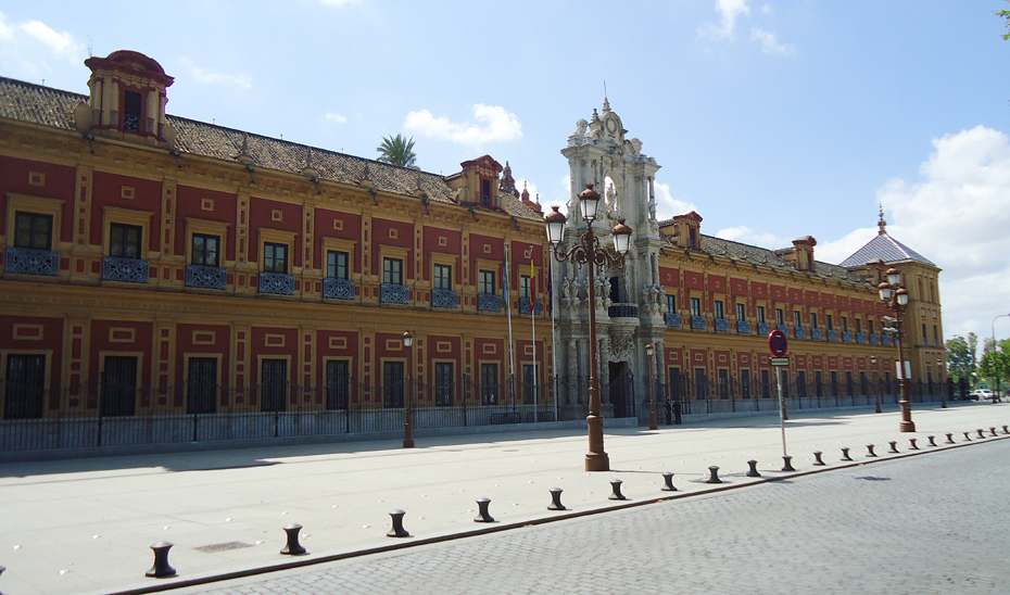 Fachada del Palacio de San Telmo, sede de la Junta de Andalucía.