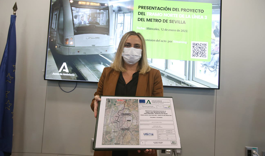 La consejera de Fomento muestra un mapa con el nuevo planteamiento.