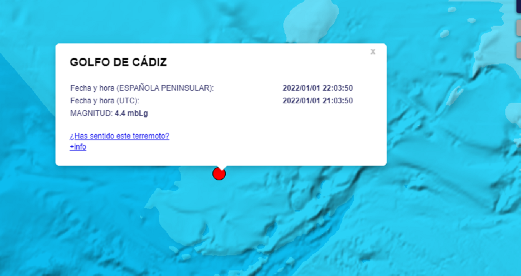 El terremoto se localizó en el Golfo de Cádiz (Foto: IGN).