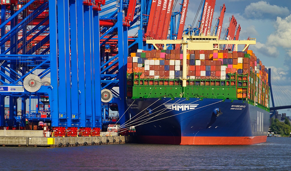 Transporte de mercancías en instalaciones portuarias.