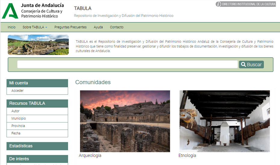 
			      Página de inicio de la plataforma online Tábula.			    
			  