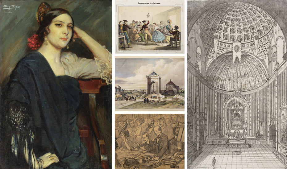 
			      Algunas de las obras de la colección Luque Cabrera donadas al Museo de Bellas Artes de Sevilla.			    
			  