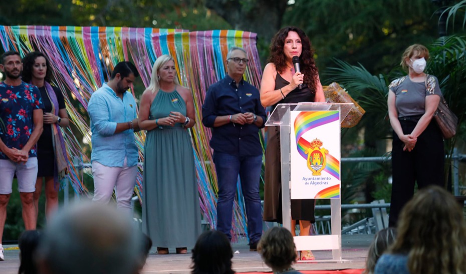 La consejera Rocío Ruiz interviene en la tercera edición del Orgullo Especial en Algeciras.